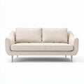 Two-seater sofa in beige fabric with modern design and metal legs 200 x 90 x 80cm