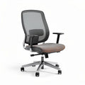 Mesh office chair with adjustable arms and seat height in gray 60 x 60 x 100cm