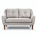Modern two-seater sofa in dark gray fabric with sturdy wooden legs 150 x 80 x 75cm