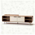 Modern wooden TV stand with storage cabinets and open shelves 150 x 40 x 50cm