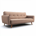 Fabric sofa with wooden legs in beige color 200 x 90 x 85cm