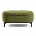 Green upholstered ottoman with metal legs 120 x 80 x 40cm for living room use
