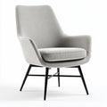 Upholstered accent chair with fabric seat and black metal legs 70 x 70 x 90cm